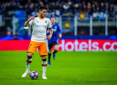 Maxi Gomez Valencia Cf Şampiyonlar Ligi 2019 / 20 karşılaşmasında Atalanta Bc ile Valencia Cf arasında 19 Şubat 2020 'de Milano' daki San Siro Stadyumu 'nda oynanan maç - Fotoğraf Fabrizio Carabelli / Lm