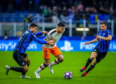Maxi Gomez Valencia Cf Şampiyonlar Ligi 2019 / 20 karşılaşmasında Atalanta Bc ile Valencia Cf arasında 19 Şubat 2020 'de Milano' daki San Siro Stadyumu 'nda oynanan maç - Fotoğraf Fabrizio Carabelli / Lm