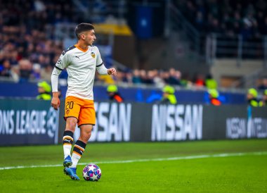 Ferran Torres Valencia Cf Şampiyonlar Ligi 2019 / 20 karşılaşmasında Atalanta Bc ile Valencia Cf arasında 19 Şubat 2020 'de Milano' daki San Siro Stadyumu 'nda oynanan maçta - Fotoğraf Fabrizio Carabelli / Lm