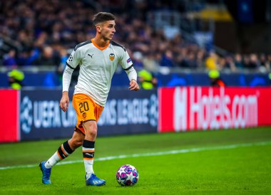 Ferran Torres Valencia Cf Şampiyonlar Ligi 2019 / 20 karşılaşmasında Atalanta Bc ile Valencia Cf arasında 19 Şubat 2020 'de Milano' daki San Siro Stadyumu 'nda oynanan maçta - Fotoğraf Fabrizio Carabelli / Lm