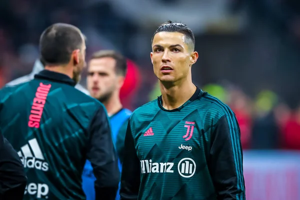 Cristiano Ronaldo Juventus Durante Temporada Futebol Italiano 2019 Juventus Crédito — Fotografia de Stock