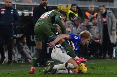 piotr zielinski (napoli), morten thorsby (sampdoria) Sampdoria İtalyan Futbol Serisi A Sezon 2019 / 20, İtalya Serie A futbol maçı, Genova, 14 Mart 2020 - LPS / Danilo Vigo
