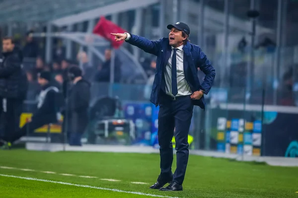 Entrenador Principal Del Internazionale Antonio Conte Durante Temporada Fútbol Italiano — Foto de Stock