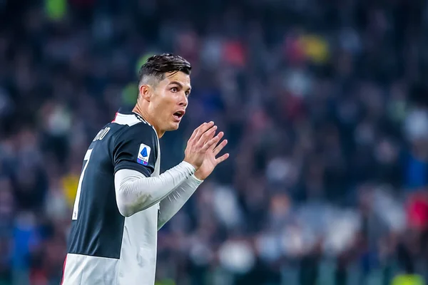 Cristiano Ronaldo Juventus Durante Temporada Futebol Italiano 2019 Juventus Crédito — Fotografia de Stock