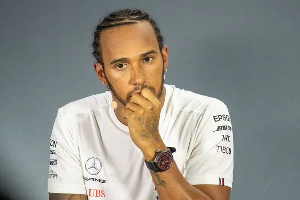 Lewis Hamilton Gbr Meragara Amg Petronas Motorspor Pendant Les Pilotes — Photo