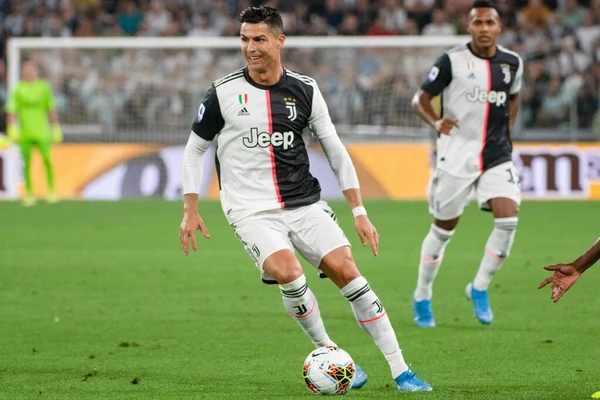 Cristiano Ronaldo Juventus Durante Stagione Calcistica 2019 Partita Serie Italia — Foto Stock