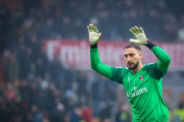 Gianluigi Donnarumma Milan Durante Temporada Fútbol Italiano Serie 2019 Milan — Foto de Stock