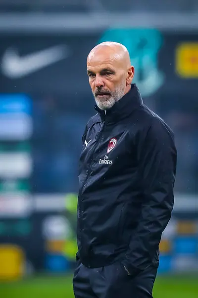 Entrenador Principal Del Milan Stefano Pioli Durante Temporada Fútbol Italiano — Foto de Stock