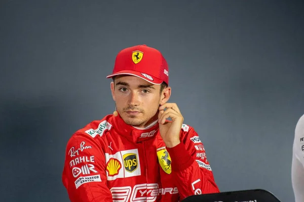 Charles Leclerc Mon Scuderia Ferrari Missie Winnow Tijdens Formule Coureurs — Stockfoto