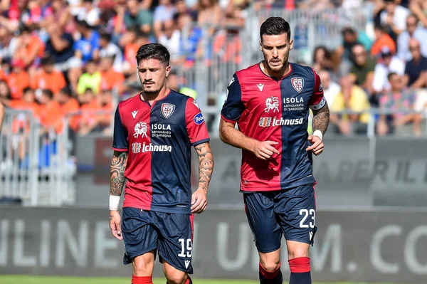 Fabio Pisacane Luca Ceppitelli Cagliari Calcio Italian Soccer Serie Season — Fotografia de Stock