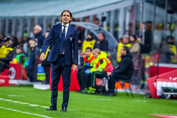Treinador Principal Lazio Simone Inzaghi Durante Temporada Futebol Italiano 2019 — Fotografia de Stock