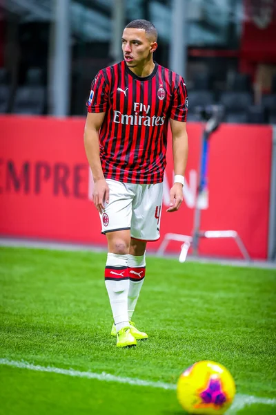 Ismael Bennacer Milan Během Italského Fotbalu Serie Sezóna 2019 Milan — Stock fotografie