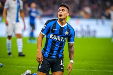 FC Internazionale takımından Lautaro Martnez İtalya futbolu sezonu sırasında 2019 / 20 FC Internazionale - Fotoğraf: Fabrizio Carabelli / LM 