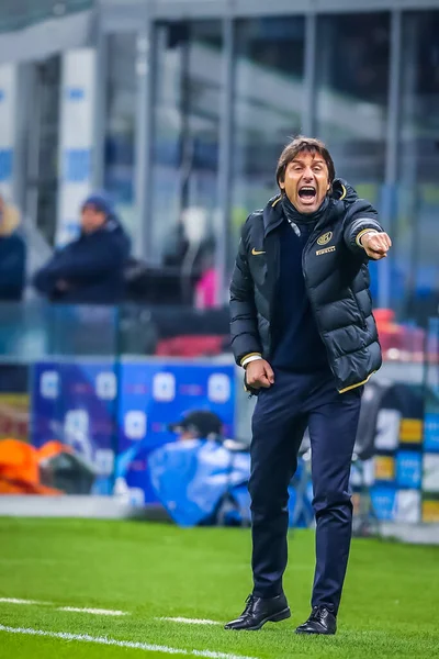 Treinador Principal Internazionale Antonio Conte Durante Temporada Futebol Italiano 2019 — Fotografia de Stock