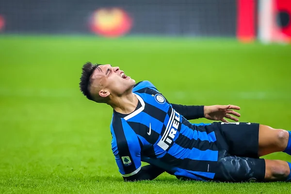 Lautaro Martnez Internazionale Durante Serie Futebol Italiano 2019 Internazionale Crédito — Fotografia de Stock