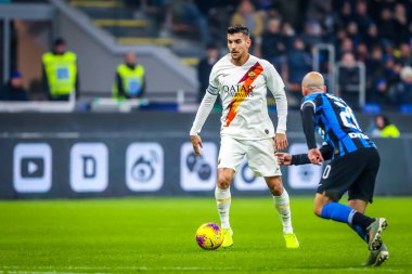 AS Roma takımından Lorenzo Pellegrini İtalya futbol sezonu 2019 / 20 AS Roma - Fotoğraf kredisi Fabrizio Carabelli / LM