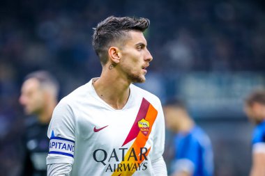 AS Roma takımından Lorenzo Pellegrini İtalya futbol sezonu 2019 / 20 AS Roma - Fotoğraf kredisi Fabrizio Carabelli / LM