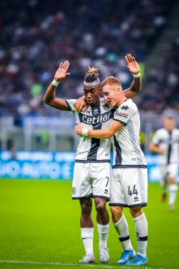 Parma Calcio 'dan Yann Karamoh ve Parma Calcio' dan Dejan Kulusevski İtalyan futbolu Serie A sezonu 2019 / 20 Parma Calcio - Fotoğraf: Fabrizio Carabelli / LM