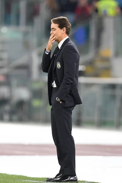 Trener Roberto Mancini Włochy Podczas Włoskiego Sezonu Piłkarskiego 2019 Włoska — Zdjęcie stockowe