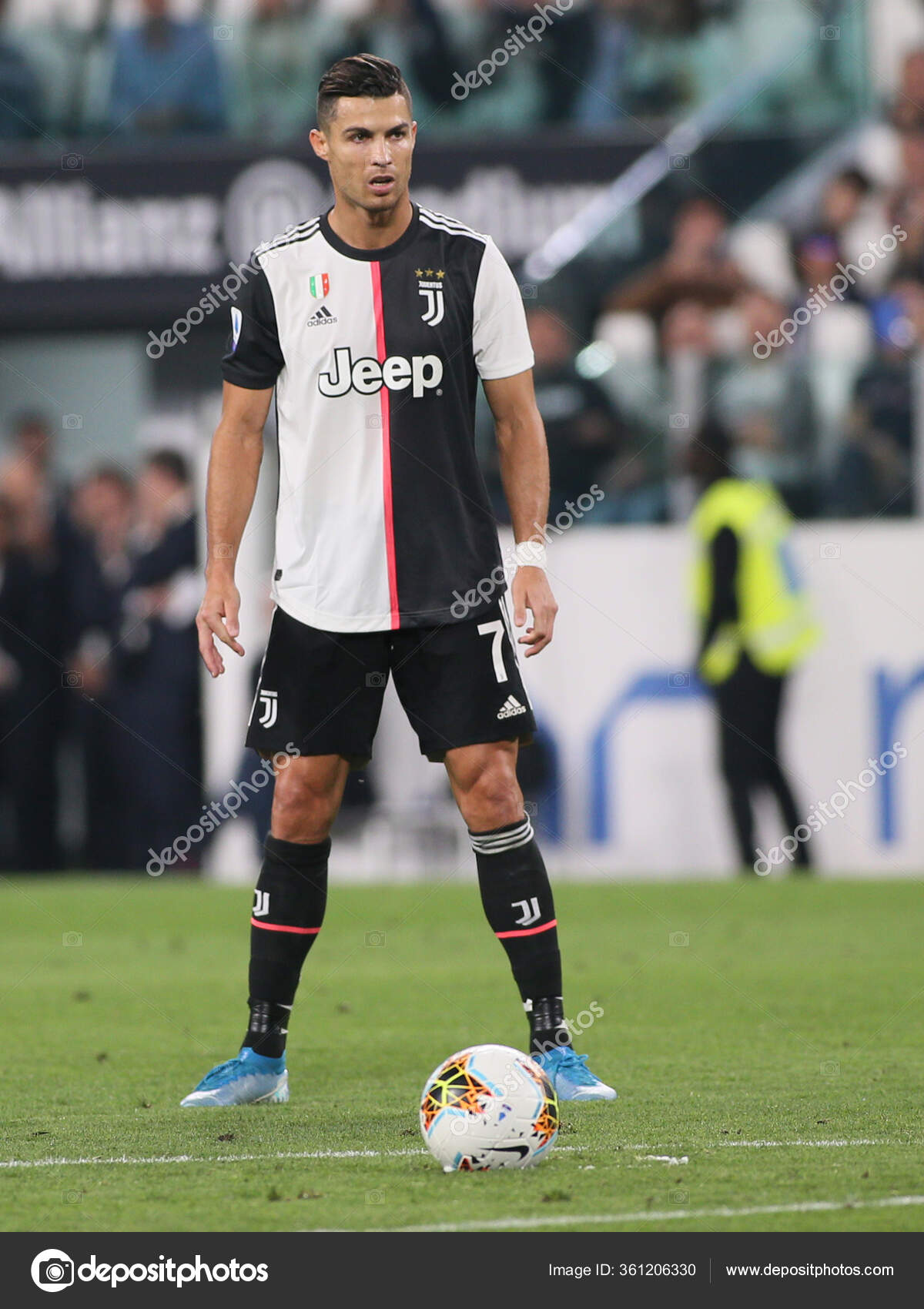 Cristiano Ronaldo of Juventus looks on during the Serie A match