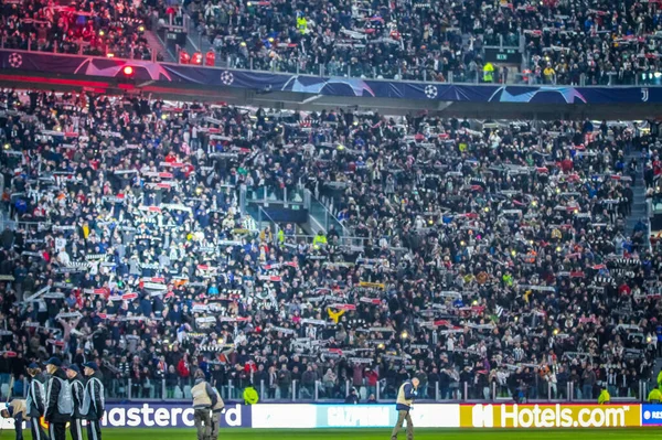 Partidarios Juventus Durante Temporada Fútbol 2019 Imágenes Simbólicas Fotografía Fabrizio — Foto de Stock