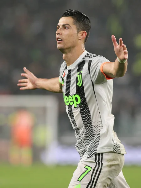 Cristiano Ronaldo Juventus Κατά Διάρκεια Του Ιταλικού Ποδοσφαίρου Juventus Serie — Φωτογραφία Αρχείου