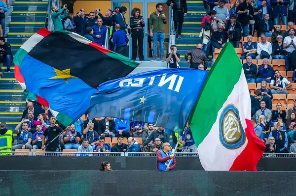 Partidarios Del Internazionale Durante Temporada Fútbol 2019 Imágenes Simbólicas Crédito — Foto de Stock