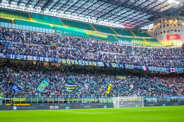 Die Anhänger Des Internazionale Während Der Fußballsaison 2019 Symbolbilder Bildnachweis — Stockfoto