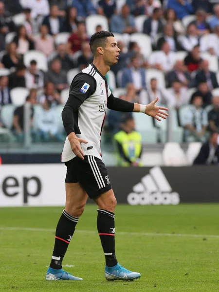 Cristiano Ronaldo Juventus Tijdens Juventus Italiaanse Voetbal Serie Seizoen 2019 — Stockfoto