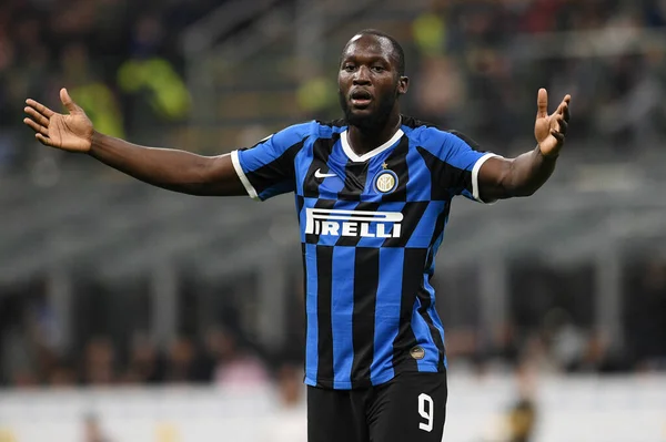 Romelu Lukaku Inter Durante Stagione 2019 Partita Calcio Della Serie — Foto Stock