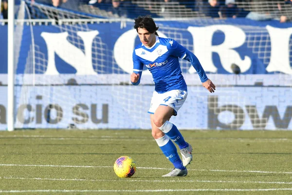 Sandro Tonali Brescia Durante Temporada Futebol Serie Italiana 2019 Partida — Fotografia de Stock