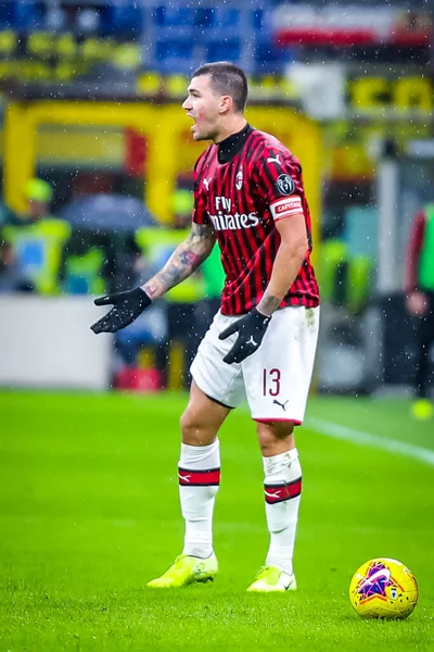 Alessio Romagnoli Milan Durante Temporada Fútbol Italiano Serie 2019 Milan — Foto de Stock