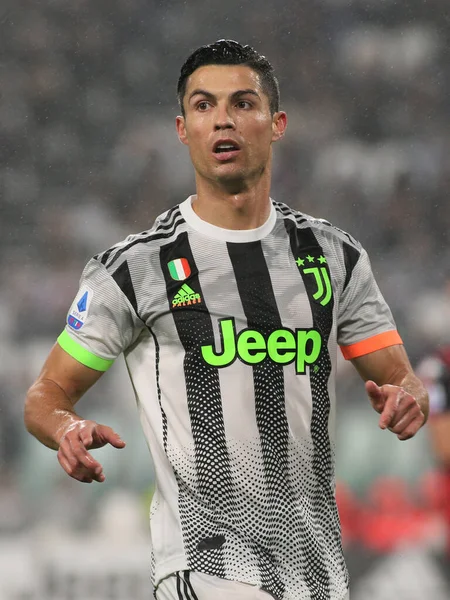 Cristiano Ronaldo Juventus Κατά Διάρκεια Του Ιταλικού Ποδοσφαίρου Juventus Serie — Φωτογραφία Αρχείου