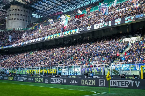Internazionale Supporters Tijdens Voetbalseizoen 2019 Symbolische Beelden Fotocredits Fabrizio Carabelli — Stockfoto