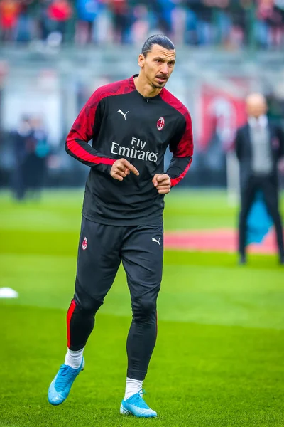Zlatan Ibrahimovic Milan Italiensk Fotboll Serie Säsongen 2019 Milan Foto — Stockfoto