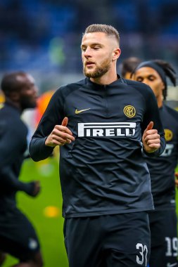 FC Internazionale takımından Milan Skriniar İtalya Futbol Serisi sırasında 2019 / 20 FC Internazionale - Fotoğraf: Fabrizio Carabelli / LM