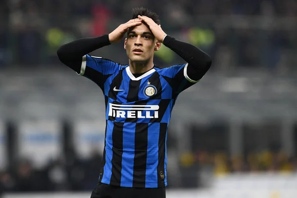 Lautaro Martinez Inter Tijdens Internazionale Italiaanse Voetbal Serie Seizoen 2019 — Stockfoto