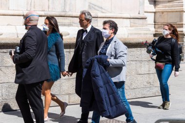 Andrea Bocelli 'nin Duomo Katedrali' nde verdiği konser sırasında Andrea Bocelli, Milano Müzik Konseri, 12 Nisan 2020 - LPS / Daniele Cifal 