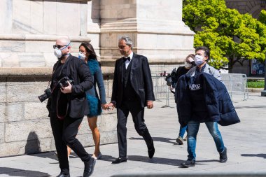 Andrea Bocelli 'nin Duomo Katedrali' nde verdiği konser sırasında Andrea Bocelli, Milano Müzik Konseri, 12 Nisan 2020 - LPS / Daniele Cifal 