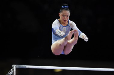 Kara eaker (ABD) Sanatsal Jimnastik Dünya Şampiyonası sırasında paralel barlar, Stuttgart Jimnastik (ger), Ekim 04: 19 - LPS / Filippo Tomasi