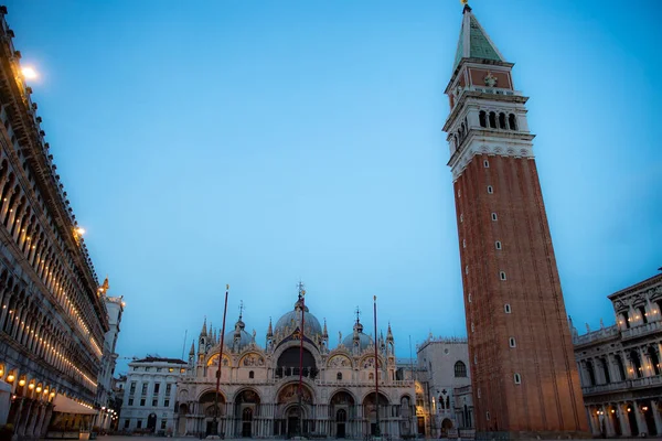 Piazza San Marco Prázdné Benátkách Během Uzamčení Během Covid Stav — Stock fotografie