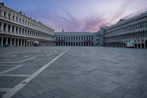 Piazza San Marco Vide Dans Venise Pendant Confinement Pendant Urgence — Photo