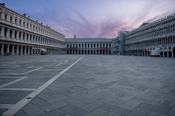 Piazza San Marco Vazio Veneza Durante Bloqueio Durante Emergência Covid — Fotografia de Stock