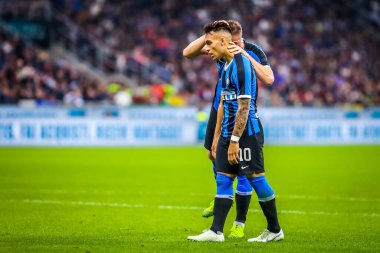 FC Internazionale takımından Lautaro Martnez İtalya futbolu sezonu sırasında 2019 / 20 FC Internazionale - Fotoğraf: Fabrizio Carabelli / LM 