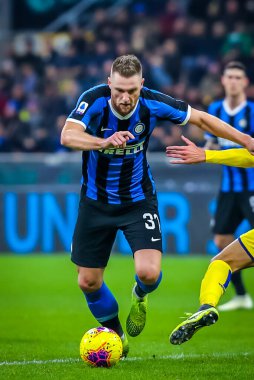 FC Internazionale takımından Milan Skriniar İtalya Futbol Serisi sırasında 2019 / 20 FC Internazionale - Fotoğraf: Fabrizio Carabelli / LM