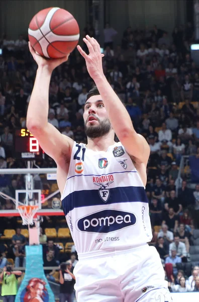 Matteo Fantinelli Fortitudo Pompea Bologna Italiensk Serie Basketball Championship 2019 - Stock-foto