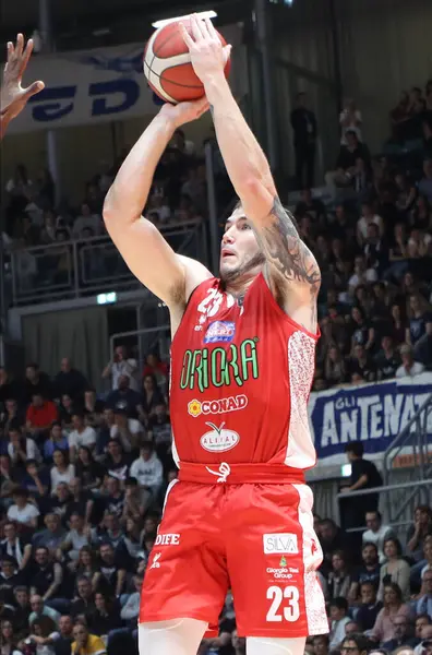 Justin Jhonson Happy Casa Brindisi Italienska Serie Basket Championship 2019 — Stockfoto