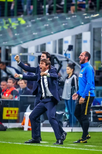 Treinador Principal Internazionale Antonio Conte Durante Temporada Futebol Italiano 2019 — Fotografia de Stock