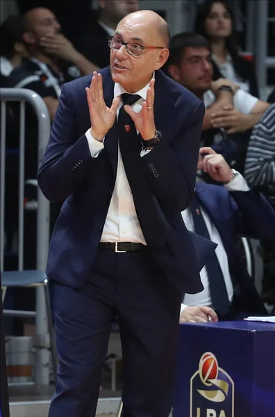 Attilio Caja Coach Openjobmetis Varese Italian Serie Basketball Championship 2019 — стоковое фото