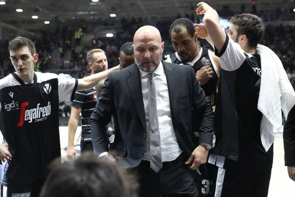 Aleksandar Djordjevic Coach Virtus Segafredo Bologna Italian Serie Basketball Championship — стоковое фото